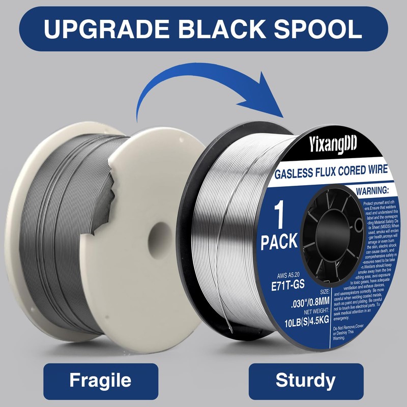 1-Pack 0.030" Flux Core Welding Wire, E71T-GS Low Splatter Gasless