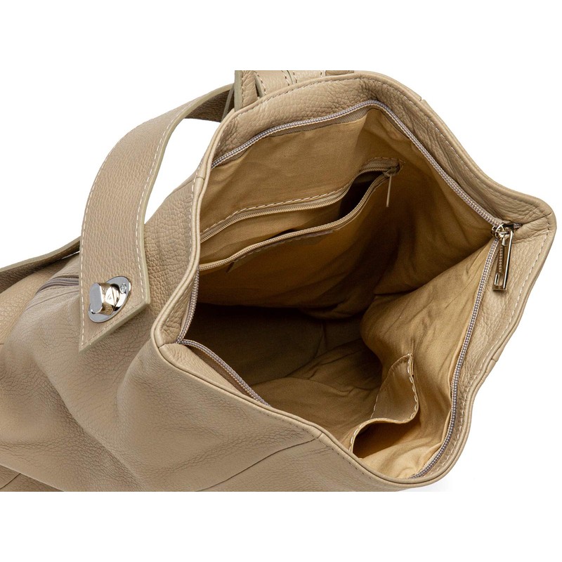 Caspar Large Women's Leather Backpack Elegant City Backpack - Classic