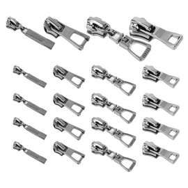 JeeSoarToFar Metal Fastener Slider Set - 3#, 5#, 8#, Total 20 Pieces, Made of Zinc Alloy