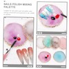 OHPHCALL 6pcs Nail Art Palette Round Resin Agate Nail Mixing