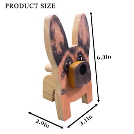 KhuaArt Newsukie,Wooden Animal Glasses Holder - Cute Cute Eyeglasses Stand,Carving Sunglasses Eyeglass Display Stand,Newsukie Creative Gift Glasses Holder for Desk (Dog-4)
