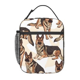 SIUKUS Insulated Lunch Box for Kids Boys Girls, Reusable Lunch Bag for School, Office, Picnic, Work, Travel, German Shepherd Theme Lunch Box