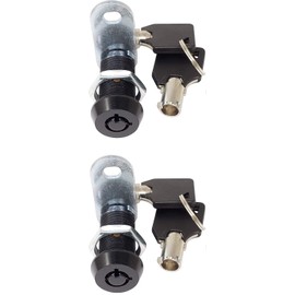 Admiral Locks 1-1/8" Tubular Cam Lock, Keyed Alike Removable Key RV Compartment Storage Lock Cabinet Locks (1-1/8 Inch 90°, Black Pack of 2)