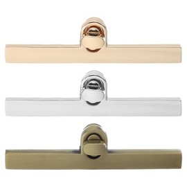 sourcing map 3Set Turn Lock Clasp Kit, Press Lock Clasp Closure Twist Turn Locks Hardware Buckle Fasteners for Purse Leather Making (97x10mm, Gold, Silver, Bronze)