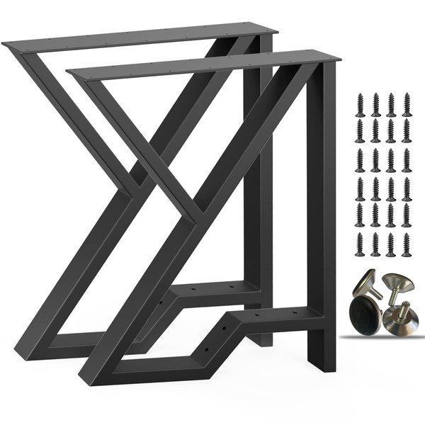 PHWOTAN Upgraded Metal Desk Legs, 28 Inch x 24 Inch,