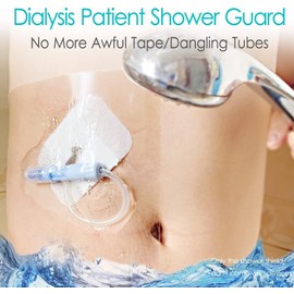 12"x15.7" Waterproof Dialysis Catheter Shower Cover Chest Port Shield Protector for Central Line G Feeding Tubes Transparent Wound Dressing, Pack of 14
