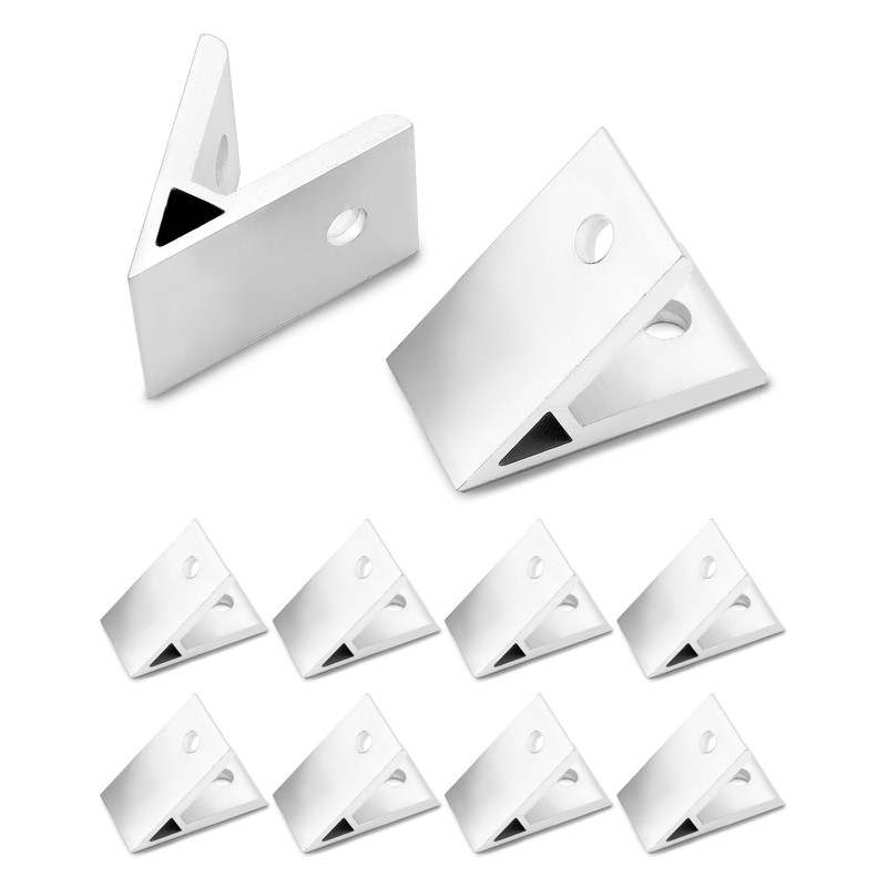 QWORK® 10 x Aluminium Angle Connectors 45 Degree Internal Angle
