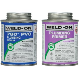 Weld-On 15900 Twin Pack 780 PVC Regular-Bodied Plumbing Solvent Cement and Purple Plumbing Primer