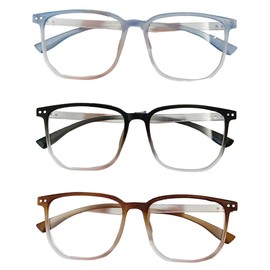 JOCXZI Blue Light Filter Glasses for Men and Women, Blue Light Blocks Computer Glasses, Reduce Eye Strain, Pack of 3 Frames in Different Colours, black