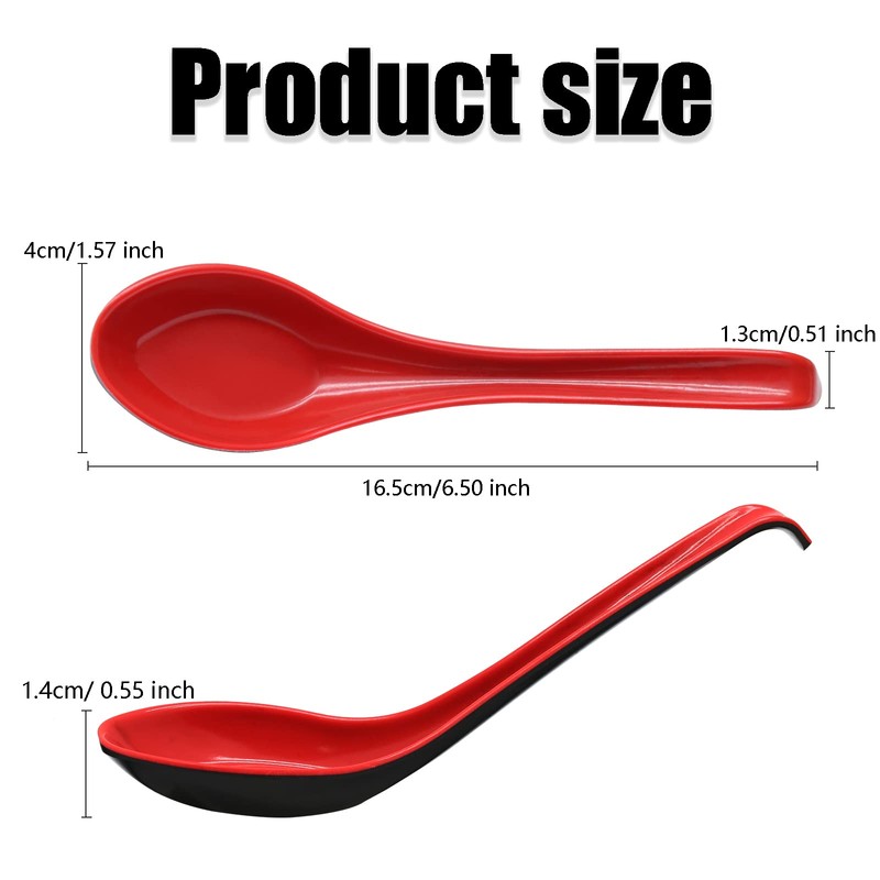 Cionyce 2PCS Wonton Soup Spoons, Chinese Japanese Miso Ramen Dumpling