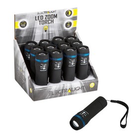 ELECTRALIGHT 65217 Blue Spot 1 W LED Rubberised Zoom Barrel Torch - Black