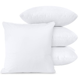 Utopia Bedding Zippered Waterproof Throw Pillow Protectors (No Pillow Inserts), European (Pack of 4, White), Bed Bug Proof Decorative Pillow Encasement Covers for Outdoors, Bed, Couch 26 x 26 inches
