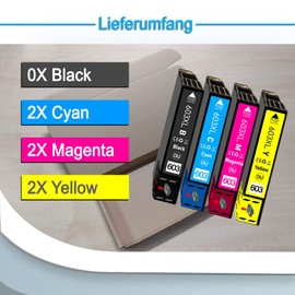6 Pack 603xl Colour Pack Compatible with Epson 603 603XL for XP-2100 XP-2105 XP-2155 XP-3100 XP-3105 XP-3150 XP-3155 XP-4105 XP-4155 WF-2810 WF-2820 WF-2830 WF-2830 WF-2830 WF-22 835 WWF-, 2840