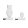 NRG 15mm White Bathroom TRV Thermostatic Radiator Valve + Lockshield