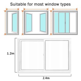 Window Insulation for Summer Heat, Adjustable Window Insulation Kit, Transparent Heat Insulation Tarp with Adhesive Straps, Reusable Window Wrap for Cool in Summer (47x94in)