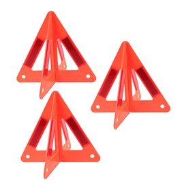 Ciieeo 3pcs Foldable Reflective Warning Triangle Set for Emergency Roadside Use Safety Reflectors for Vehicles Roadside Breakdowns and Highway Alerts