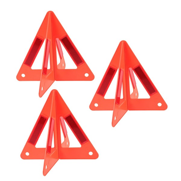 Ciieeo 3pcs Foldable Reflective Warning Triangle Set for Emergency Roadside