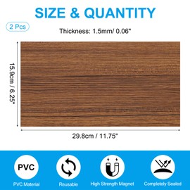 PATIKIL 11.75"x6.25" Magnetic Vent Cover, 2 Pack Floor Wall Air Registers Cover High Strength Magnetic Vent Blocker for Home RV HVAC Fireplace Furnace, Wood Grain Color