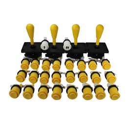 Game Room Guys Happ Arcade Control Panel Kit - Yellow - 4 Player