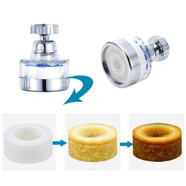 Water Filter Tap Drinking Water 360 Rotatable Tap Filter Tap Attachment Tap Filter with 10 Filter Elements and Connections for Tap Extensions in Kitchen, Bathroom etc