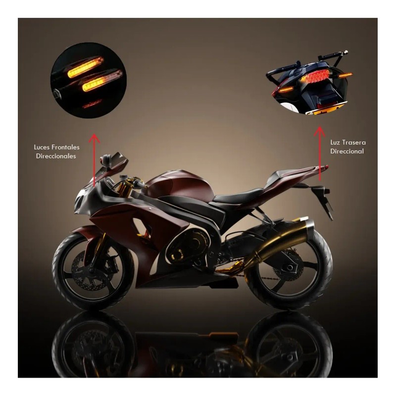 Direccionales Led Moto Secuencial Indicador Intermitente 4pz