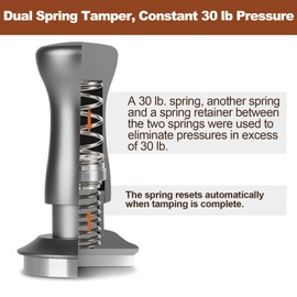 MEION Espresso Tamper 58.5mm Coffee Tamper, Calibrated Dual Spring Loaded Barista Tamper with Stainless Steel Base, Comes with aluminum storage pad (58.5MM, Silver)