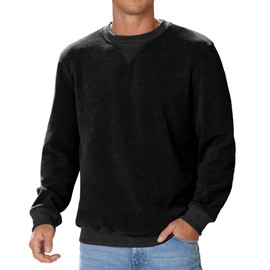 Sailwind Men's Corduroy Sweatshirt Casual Long Sleeve Crewneck Pullover Sweatshirts Black