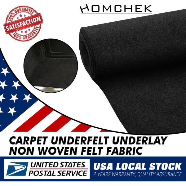 HOMCHEK 71"x39" Automotive Carpet Under-felt Trunk Liner Interior Upholstery Replacement