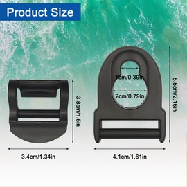 XYQMLY 4 Pcs Kayak Seat Clips Replacement, Kayak Seat Clips and Hooks Repair Parts, Kayak Seat Belt Clips, Kayak Straps Seat Clip with Straps, Kayak Seat Repair Clip, Kayak Accessories