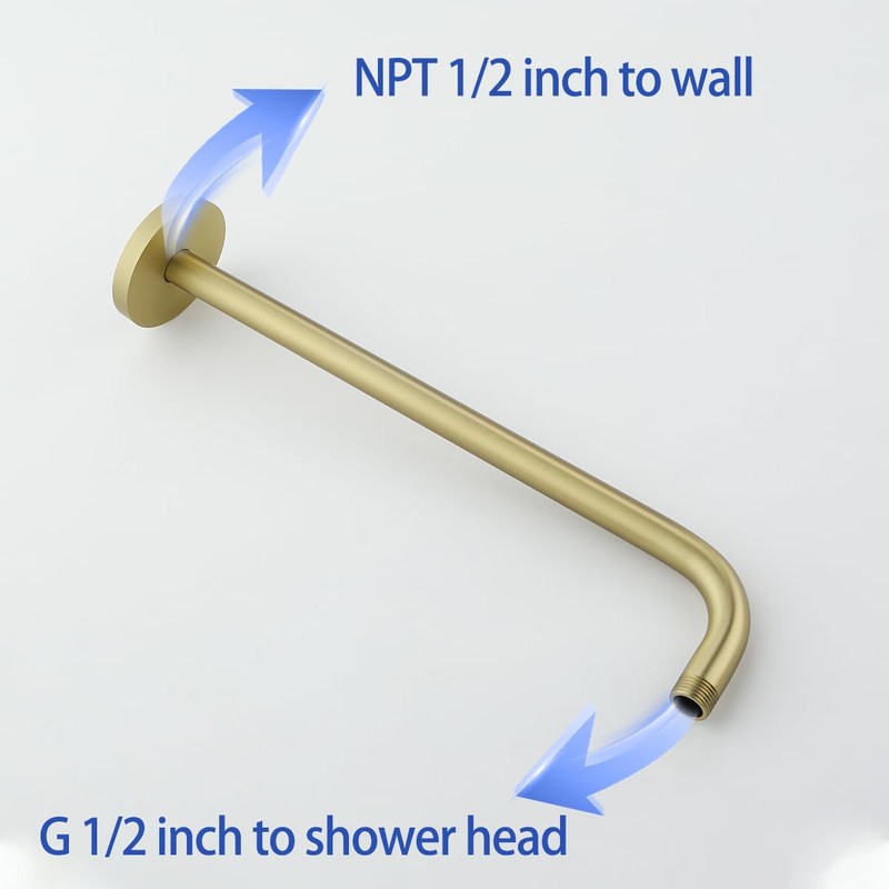 SWHYGER Stainless Steel Shower Head Extension Arm Wall Mounted Rainfall