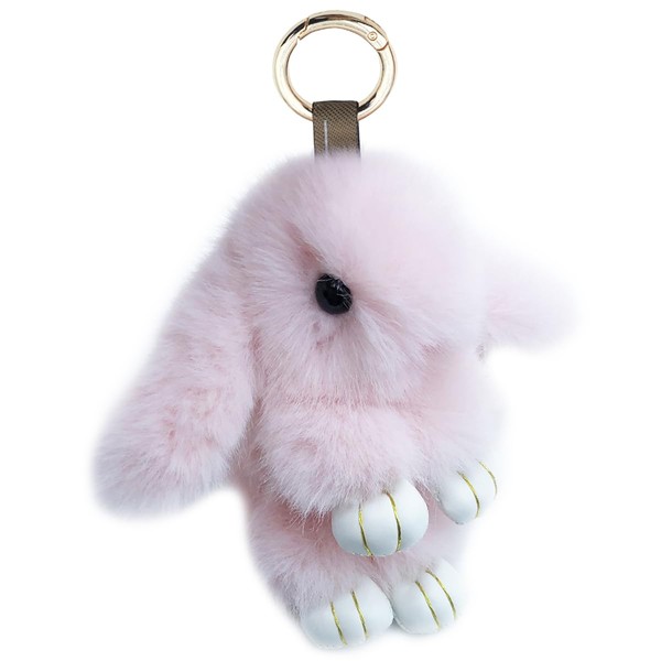 Unpafcxddyig Bunny Keychain Cute Soft Artificial fur Mini Rabbit Keychain