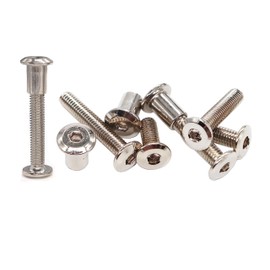 IKEA Billy Bookcase Connecting Hardware Screws, cSeao 12-Pack M6-1.0 x 35mm Rivet Countersunk Hex Head Socket Cap Bolt and Barrel Nut for Furniture