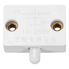 CENPEK Pack of 6 Wardrobe White Electric Light Switches Normally Closed Lamp Switch for Cabinet Lights Cabinet Doors Light Switch