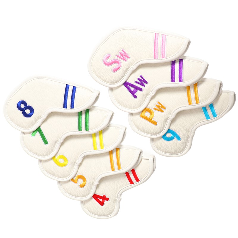 9pcs/set PU Waterproof Golf Club Iron Cover with Numbers Thickening