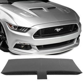Hood vent Compatible With 2015-2017 Ford Mustang, M Type Air Hood Vent Scoop Unpainted Black Polypropylene PP by IKON MOTORSPORTS,  2016