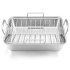 Leonyo Large Turkey Roasting Pan with V-shaped Rack, Rectangular 16
