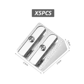 Pack of 5 Pencil Sharpeners with Double Hole Sharpener, Pencil Sharpener, Sketch Pencil Sharpener, Metal Pencil Sharpener, Mini Pencil Sharpener, Stationery Accessories for Students
