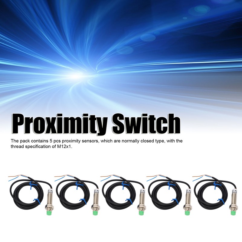 5 Pcs Proximity Switch M12x1 2 Wire Normally Closed 4mm