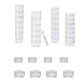 Taicols 36 Stackable Face Cream Travel Containers, 5g and 10g Leak Proof Sample Containers, Cosmetics Cans, Small Containers with Covers