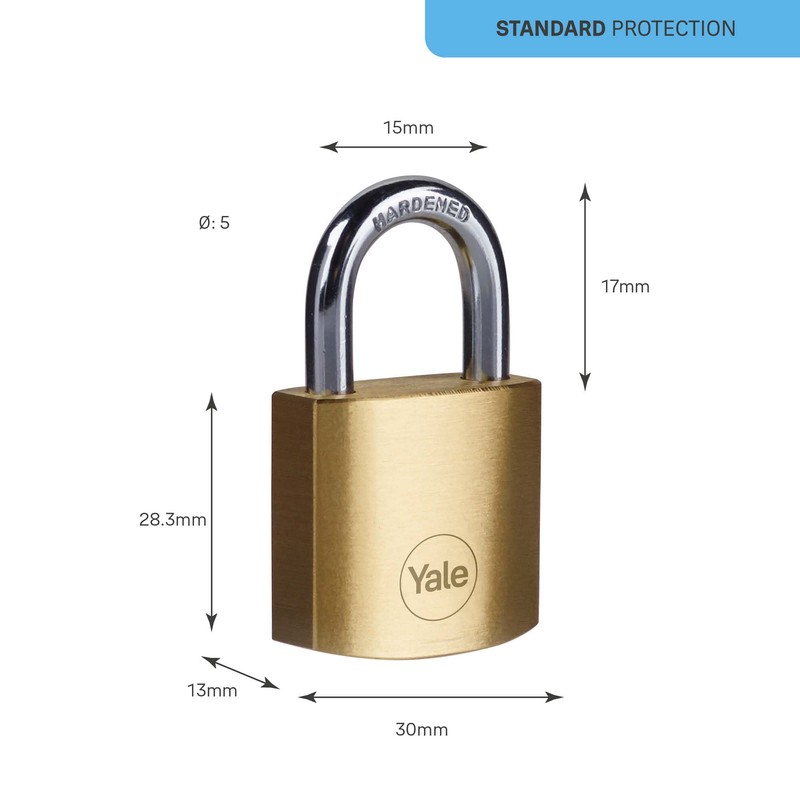 Yale Y110B/30/115/2-2 Pack of Brass Padlocks (30 mm) - Indoor