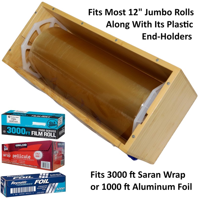 Extra Large Vacuum Sealer Bag Roll Dispenser with Slide Cutter