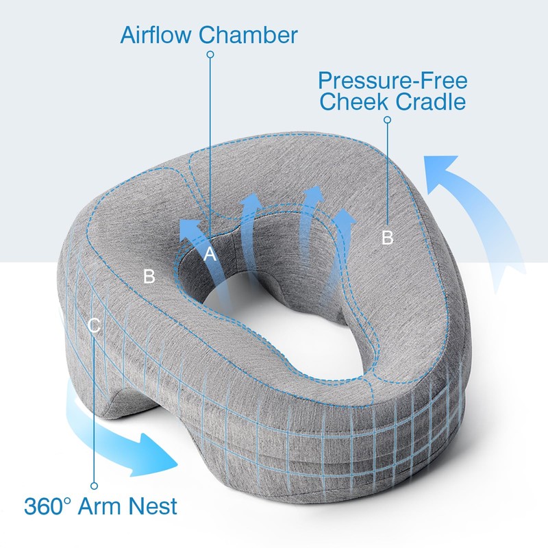 KONOVOLY Face Down Pillow for Bed, Massage Headrest Face Pillow