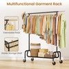JIEJIERUI Heavy-duty Clothing Rack with Wheels, Rolling Clothes Rack with