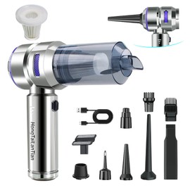 HongTaiLanTian Handheld Vacuum Cordless - 21KPa Strong Suction Car Vacuum Cleaner with 6000mAh Battery & Type-C Charging, 0.4L Dust Cup, Portable car Vacuum for Car Detailing, Home, Camping - Blue