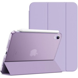 JETech JETech Case for iPad mini (A17 Pro, 2024 Model, 7th Generation) / mini 6 (2021 Model, 6th Generation), Slim Stand Hard Back Shell Smart Cover with Auto Wake/Sleep (Light Purple)