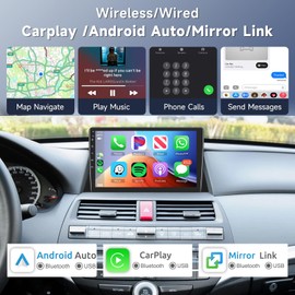 2G+64G for Honda Accord 8th 2008-2013, Rimoody Android Car Stereo Radio Carplay Android Auto Mirror Link GPS WiFi EQ 10.1 Inch Touch Screen Bluetooth FM/RDS Backup Camera