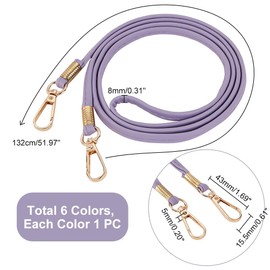 PH PandaHall 6 Colours 0.3 Inch Wide Soft Leather Straps 52 Inch Slim Faux Leather Bags Replacement Chain Thin Shoulder Strap with Golden Lobster Clasp for Women's Bags Purses Clutches