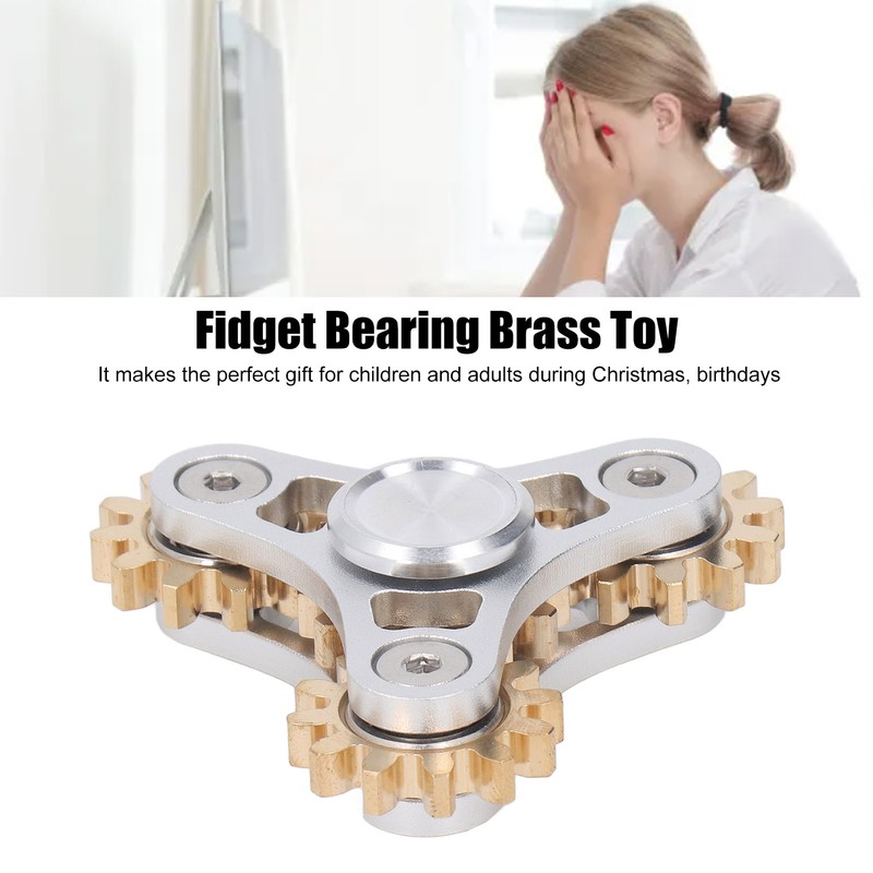 4 Gears Fidget Bearing Toy Stress Reducer Anxiety Game Brass