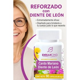 Suplemento Cápsula Enhancing Life Cardo Mariano Diente Leon 600mg