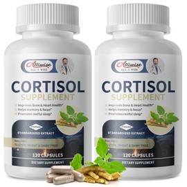 Alliwise 2pack Cortisol Supplements for Women and Men,Cortisol Manager with Magnesium, Ashwagandha & L-Theanine,Cortisol Reducer for Mood,Focus,Zzz Support